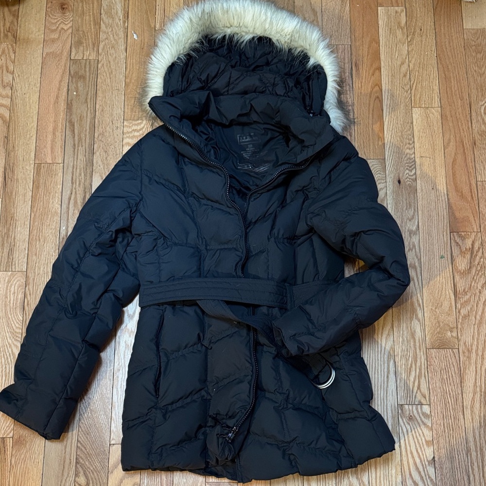 L.L. Bean light down belted jacket